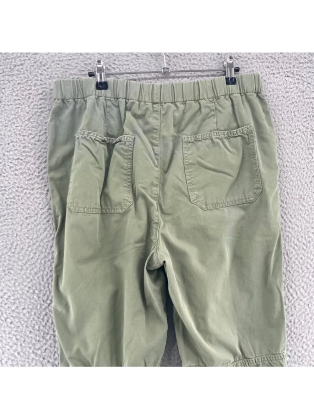 Free People Pants Women Small Cadet Green Pull On Jogger Capri Button Fly Twill